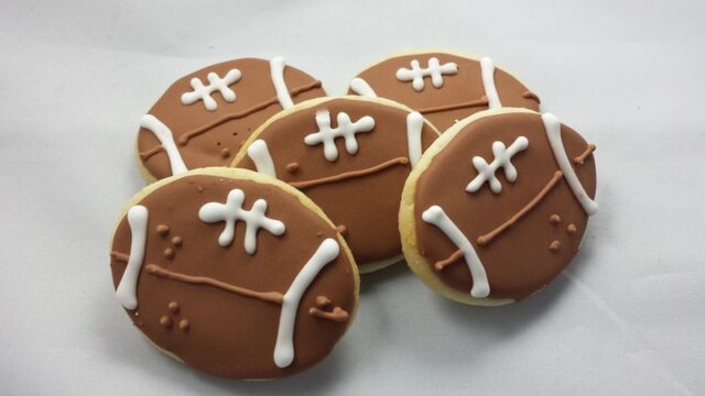 football theme cookies, photo credit Bruce Szalwinski