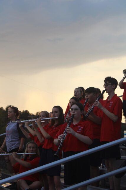 marching band playing stand tunes