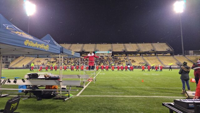 marching band at playoff game